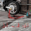 CAVALLETTO PER MOTO CON CAPACITÀ DI 544 KG, FORCELLE REGOLABILI A U E L, ROTELLE E CUSCINETTI ANTISCIVOLO, ROSSO