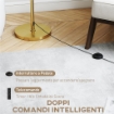 LAMPADA DA TERRA CON TELECOMANDO E LUMINOSITÓ REGOLABILE 3000K-6000K, PARALUME IN TESSUTO, ORO