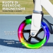MONOPATTINO PER BAMBINI 3-8 ANNI CON RUOTE LUMINOSE, IMPUGNATURA REGOLABILE E FRENO POSTERIORE, BIANCO