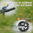 MONOPATTINO PER BAMBINI 3-8 ANNI CON RUOTE LUMINOSE, IMPUGNATURA REGOLABILE E FRENO POSTERIORE, BIANCO