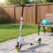 MONOPATTINO PER BAMBINI 3-8 ANNI CON RUOTE LUMINOSE, IMPUGNATURA REGOLABILE E FRENO POSTERIORE, BIANCO