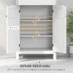 MOBILE BAGNO CON 2 ANTE E CASSETTO, MOBILETTO BAGNO SALVASPAZIO CON RIPIANI REGOLABILI, 60X30X102.5 CM, BIANCO