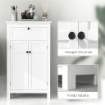 MOBILE BAGNO CON 2 ANTE E CASSETTO, MOBILETTO BAGNO SALVASPAZIO CON RIPIANI REGOLABILI, 60X30X102.5 CM, BIANCO