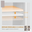 CREDENZA CUCINA IN LEGNO A 3 ANTE, RIPIANI REGOLABILI, STILE MINIMALISTA NORDICO, 90X30X90CM, BIANCO