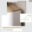 CREDENZA CUCINA IN LEGNO A 3 ANTE, RIPIANI REGOLABILI, STILE MINIMALISTA NORDICO, 90X30X90CM, BIANCO