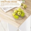 TAVOLO DA PRANZO PIEGHEVOLE CON CASSETTO E RIPIANI, TAVOLO SALVASPAZIO CON ALETTE RIBALTABILI PER CUCINA, SALA DA PRANZO, SOGGIORNO, ROVERE