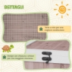 CASA PER TARTARUGHE DI TERRA IN LEGNO DI ABETE CON PANNELLO APRIBILE E 2 SPAZI SEPARATI, MARRONE CHIARO