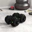 SET 2 IN 1 CON 2 MANUBRI CONVERTIBILI IN BILANCIERE, PESO TOTALE 25 KG E DISCHI PESI REGOLABILI, NERO