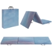TAPPETINO DA GINNASTICA 180 CM PIEGHEVOLE, CRASH MAT SPESSO 5 CM CON MANIGLIE PER ALLENAMENTO A CASA, AZZURRO