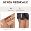 CAVALLETTO TREPPIEDE CON CASSETTO, TAVOLOZZA E TRACOLLA AD ALTEZZA REGOLABILE, IN LEGNO DI FAGGIO, COLOR LEGNO