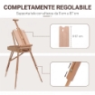 CAVALLETTO TREPPIEDE CON CASSETTO, TAVOLOZZA E TRACOLLA AD ALTEZZA REGOLABILE, IN LEGNO DI FAGGIO, COLOR LEGNO