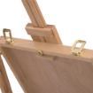 CAVALLETTO TREPPIEDE CON CASSETTO, TAVOLOZZA E TRACOLLA AD ALTEZZA REGOLABILE, IN LEGNO DI FAGGIO, COLOR LEGNO