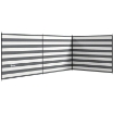 PARAVENTO DA SPIAGGIA PIEGHEVOLE FRANGIVISTA IN POLIESTERE CON BARRE IN ACCIAIO 540X150 CM GRIGIO E BIANCO