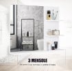 MOBILETTO PENSILE BAGNO CON SPECCHIO E 3 RIPIANI IN MDF 60 X 10 X 48 CM BIANCO
