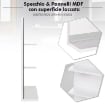 MOBILETTO PENSILE BAGNO CON SPECCHIO E 3 RIPIANI IN MDF 60 X 10 X 48 CM BIANCO