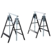 SET 2 CAVALLETTI DA LAVORO PIEGHEVOLI TELESCOPICI ALTEZZA REGOLABILE IN TUBI D’ACCIAIO