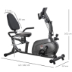 CYCLETTE ORIZZONTALE MAGNETICA 8 RESISTENZE, DISPLAY LCD, SEDILE REGOLABILE ED ELASTICI PER BRACCIA