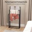 PORTASCIUGAMANI DA TERRA A 3 BRACCI AUTOPORTANTE IN ACCIAIO, 45X21.5X85 CM