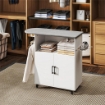 MOBILE ASSE DA STIRO CON ARMADIETTO A 2 ANTE E SPAZIO APERTO, 125X43.5X102.5 CM, BIANCO