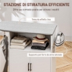 MOBILE ASSE DA STIRO CON ARMADIETTO A 2 ANTE E SPAZIO APERTO, 125X43.5X102.5 CM, BIANCO