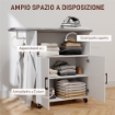 MOBILE ASSE DA STIRO CON ARMADIETTO A 2 ANTE E SPAZIO APERTO, 125X43.5X102.5 CM, BIANCO