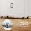 MOBILE ASSE DA STIRO CON ARMADIETTO A 2 ANTE E SPAZIO APERTO, 125X43.5X102.5 CM, BIANCO