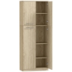 MOBILE CONTENITORE MINIMAL CON 2 ARMADIETTI E MENSOLE REGOLABILI, IN LEGNO COLOR ROVERE, 59X31X155 CM