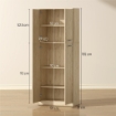 MOBILE CONTENITORE MINIMAL CON 2 ARMADIETTI E MENSOLE REGOLABILI, IN LEGNO COLOR ROVERE, 59X31X155 CM