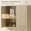 MOBILE CONTENITORE MINIMAL CON 2 ARMADIETTI E MENSOLE REGOLABILI, IN LEGNO COLOR ROVERE, 59X31X155 CM