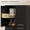 MOBILE CONTENITORE MINIMAL CON 2 ARMADIETTI E MENSOLE REGOLABILI, IN LEGNO NERO, 59X31X155 CM
