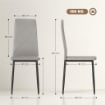 SET DI 6 SEDIE DA PRANZO MODERNE CON SCHIENALE ALTO IN FINTA PELLE E ACCIAIO, 41X50X97 CM, GRIGIO