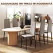 SET DI 6 SEDIE DA PRANZO MODERNE CON SCHIENALE ALTO IN FINTA PELLE E ACCIAIO, 41X50X97 CM, GRIGIO