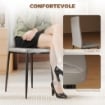 SET DI 6 SEDIE DA PRANZO MODERNE CON SCHIENALE ALTO IN FINTA PELLE E ACCIAIO, 41X50X97 CM, GRIGIO