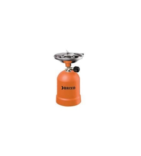 BRIXO FORNELLO PER CAMPEGGIO CON PIATTELLO IN ACCIAIO INOX ATTACCO UNIVERSALE PER CARTUCCIA GAS 190 GR OKX