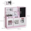 CUCINA GIOCATTOLO IN LEGNO PER BAMBINI 3-8 ANNI CON FORNELLI, MICROONDE, LAVANDINO, E ACCESSORI, ROSA