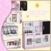 CUCINA GIOCATTOLO IN LEGNO PER BAMBINI 3-8 ANNI CON FORNELLI, MICROONDE, LAVANDINO, E ACCESSORI, ROSA