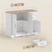 CREDENZA MODERNA IN LEGNO CON 2 CASSETTI E 2 ARMADIETTI, 100X40X78 CM, BIANCO E COLOR LEGNO