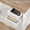 CREDENZA MODERNA IN LEGNO CON 2 CASSETTI E 2 ARMADIETTI, 100X40X78 CM, BIANCO E COLOR LEGNO