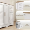 CREDENZA MODERNA IN LEGNO CON 2 CASSETTI E 2 ARMADIETTI, 100X40X78 CM, BIANCO E COLOR LEGNO