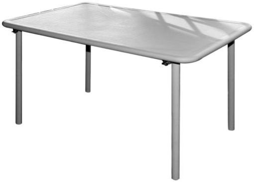 TAVOLI FIBERGLASS RUGBY CON PIANO IN VETRO COLORE GRIGIO DIMENSIONI 135X80CM
