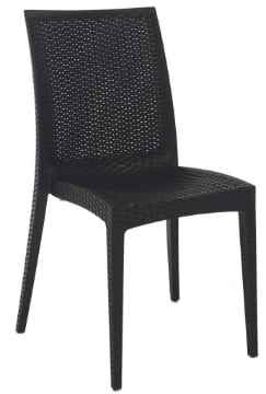 SEDIE RATTAN BISTROT 57X50XH89 CM IN POLIPROPILENE - COLORE ANTRACITE