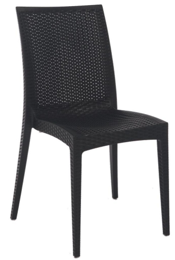 SEDIE RATTAN BISTROT 57X50XH89 CM IN POLIPROPILENE - COLORE ANTRACITE