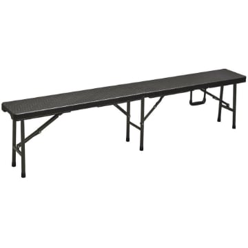LEVANTE CAMPING PANCA POLYRATTAN PIEGHEVOLE 180 X 25 X H 43 CM NERO