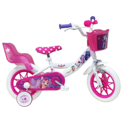 BICICLETTA 12 POLLICI DA BAMBINA CON ROTELLE + CESTINO - MY LITTLE PONY
