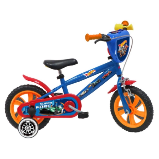 BICICLETTA 12 POLLICI DA BAMBINA CON ROTELLE - HOT WHEELS