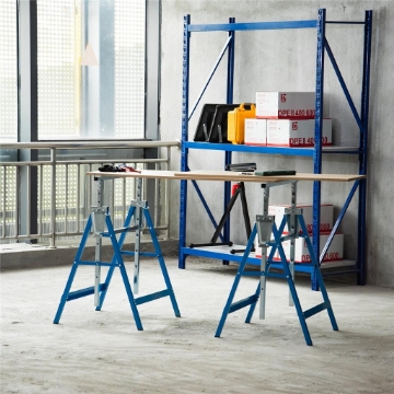 SET 2 CAVALLETTI DA LAVORO PIEGHEVOLI TELESCOPICI IN TUBI D’ACCIAIO 68 X 58 X 80