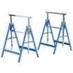 SET 2 CAVALLETTI DA LAVORO PIEGHEVOLI TELESCOPICI IN TUBI D’ACCIAIO 68 X 58 X 80