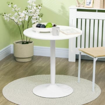 TAVOLO ROTONDO MODERNO PER 2 PERSONE Ø70X75CM BIANCO
