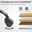 SEDIA DA UFFICIO RECLINABILE CON POGGIAPIEDI, SCHIENALE ALTO, ALTEZZA REGOLABILE E RUOTE, NERO