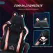 SEDIA DA GAMING RECLINABILE CON POGGIAPIEDI E CUSCINI, IN FINTA PELLE E SPUGNA, 65X62X116-124 CM, ROSA E NERO